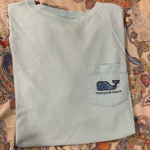 Vineyard Vines Soft Blue Tee with Whale Logo Size Large